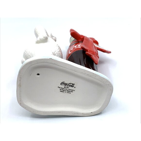 Coca-Cola Polar Bear w/Coke Bottle Figure 5.5" Tall Christmas 1997 Town Square - Picture 10 of 16